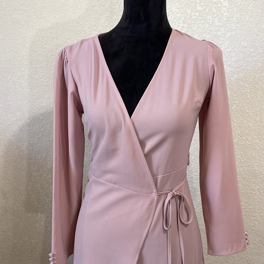 TOPSOP Pink Wrap Dress - Picture 2 of 9